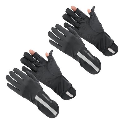 Sun Gloves for Women, Long Breathable Gloves,  11'' & 4Pcs & Ice Silk & Dark Gray