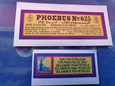 PHOEBUS 625 Herdaufkleber Set