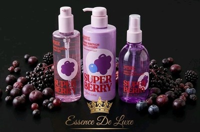  Victoria's Secret PINK Super Berry 3Piece Set Body Mist, Body Lotion & Body Oil