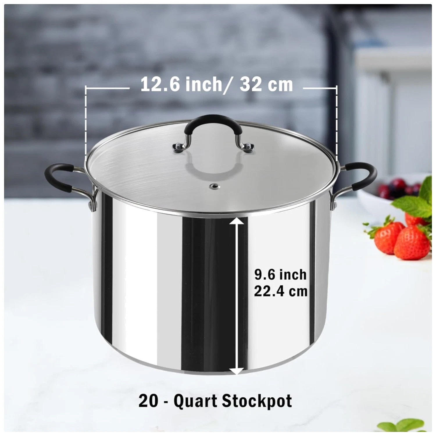 Stainless Steel Canning Pot 20 Quart, Jar Rack Included