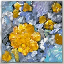 Mary Myers Original  Abstract Expressionist wine glasses 8x8 Canvas