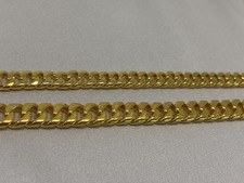 Pure Yellow Gold Unbound Cuban Style Casual Necklace