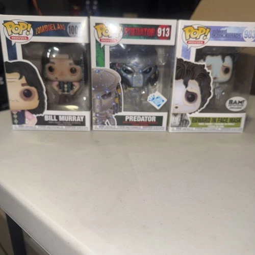 Movies Funko Pop Lot Of 3 Zombieland-predator-Edward Scissorhands