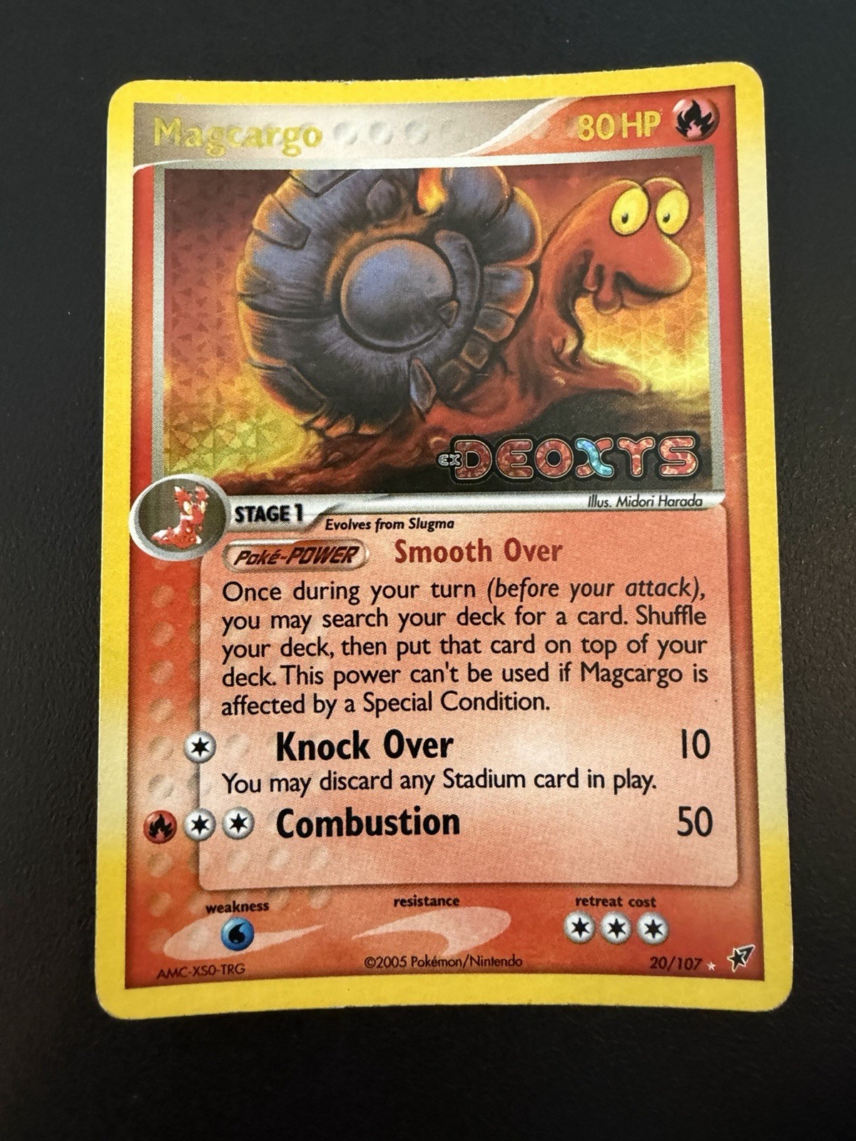 Magcargo Reverse Holo Deoxys 20/107 R MP Pokemon