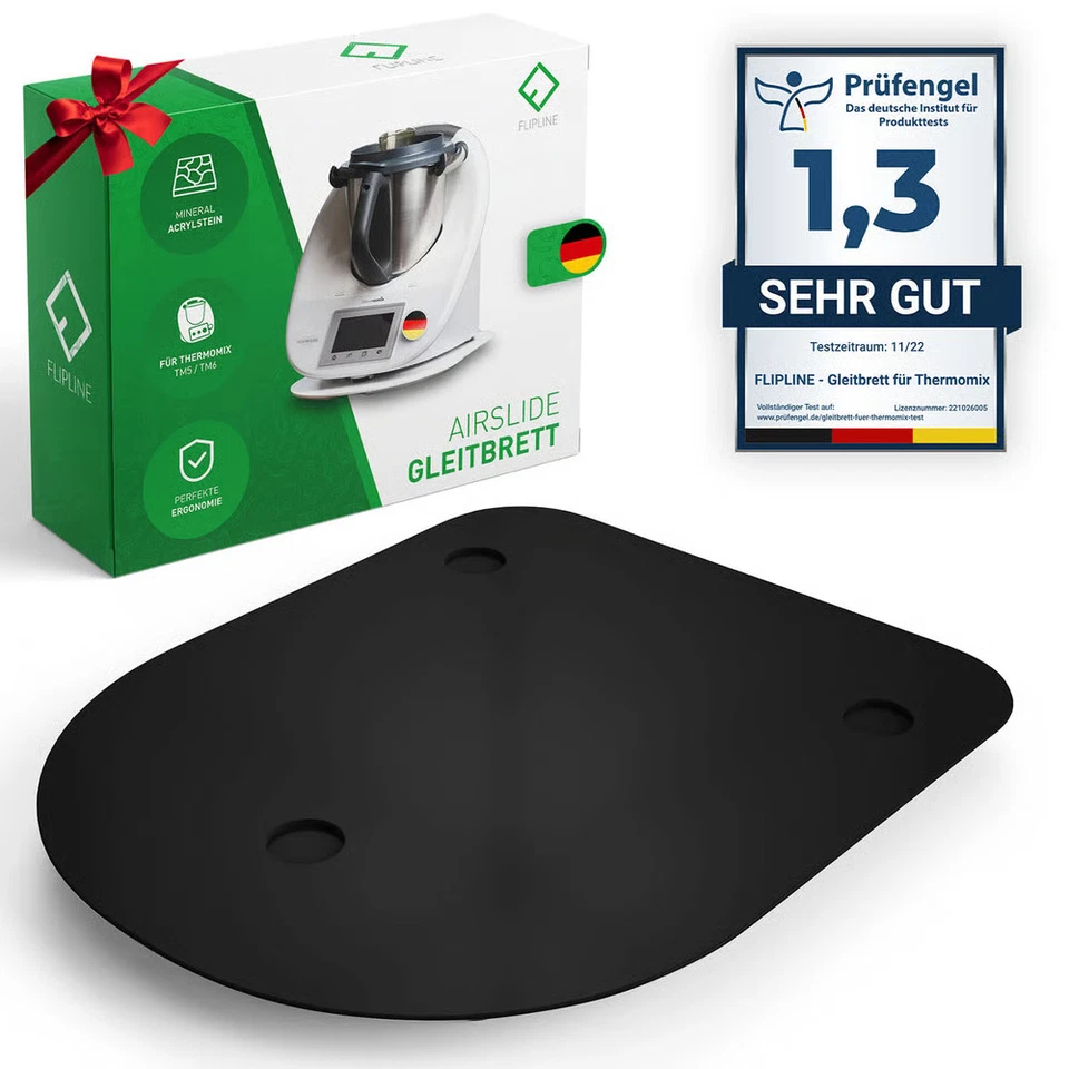 Flipline Acryl Gleitbrett für Thermomix Slider Gleit Brett Unterlage Untersetzer