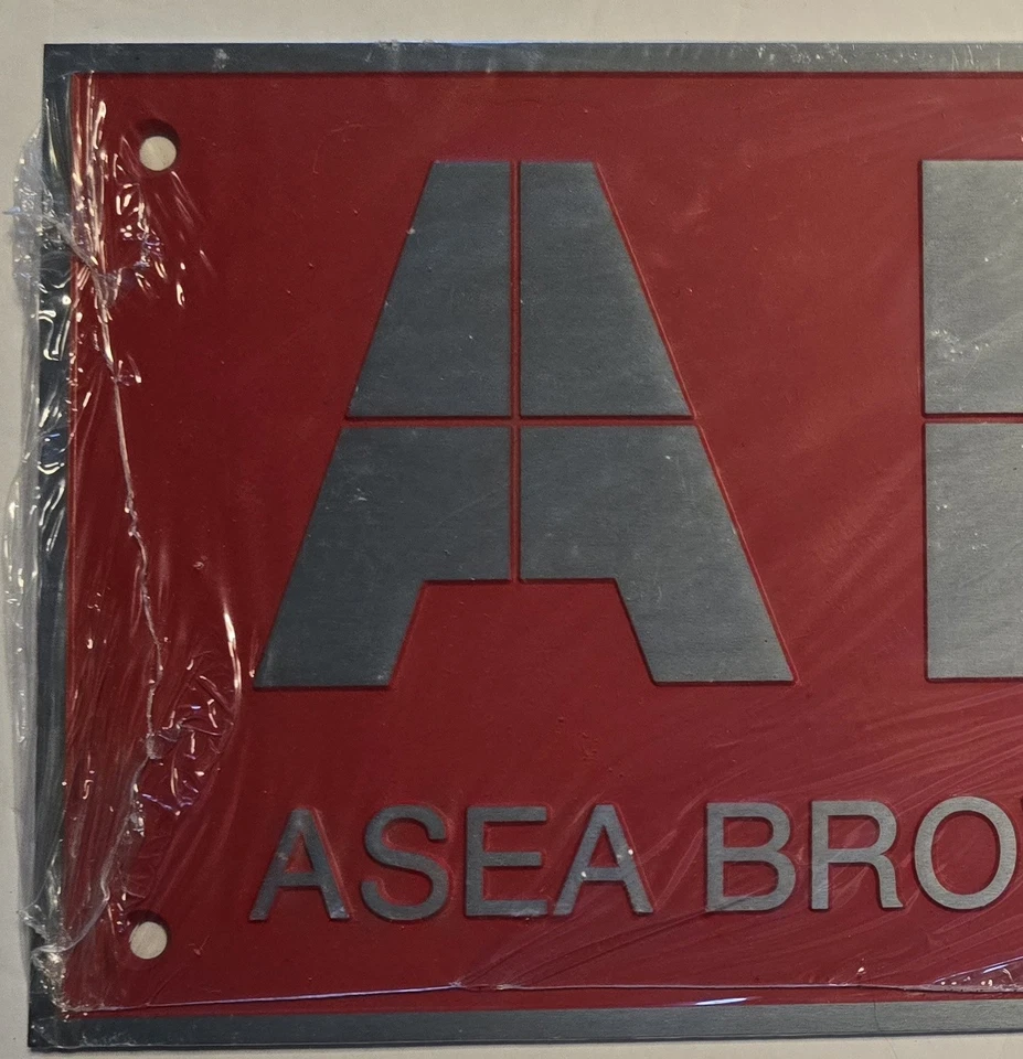 Vintage Asea Brown Boveri Cast Aluminum Sign 16.5X8.5 ABB Electrical Engineering - Image 4 of 4