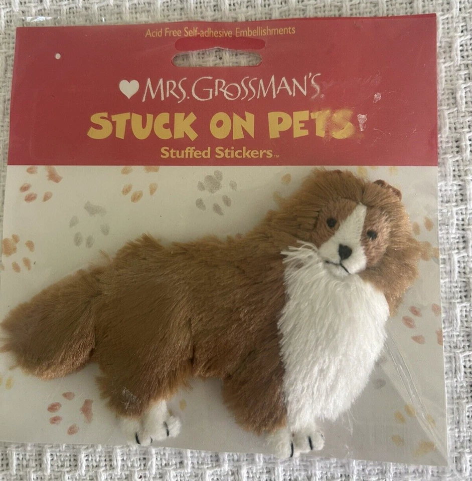 Perro corgi marrón y blanco relleno pegado en mascotas MRS GROSSMAN'S Foto 3 de 3