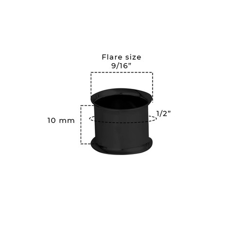 Pair of Surgical Steel PVD Black Double Flare Ear Tunnels Earlets Gauges Plugs - Picture 55 of 108