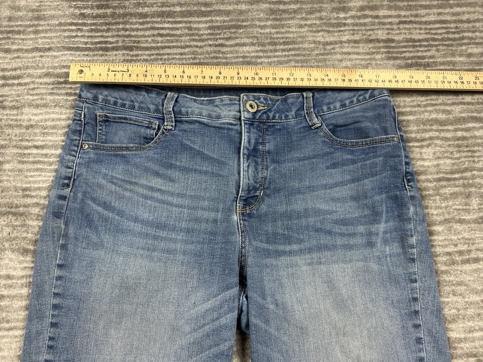 Pantalones Cortos St John Bay Para Mujer 14 Azul Denim Jean Bermudas Informales Exterior Foto 4 de 4