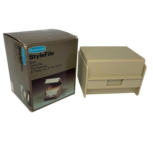 Rubbermaid StyleFile 2400 Plastic Index Card Filing Box For 3 x 5 Cards New