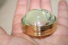 Vintage Antique-Style Solid Brass Magnifying Glass  Heavy Desk Lens Magnifier 2"