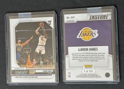 2024 Panini Instant 224 LeBron James VS Stephen Curry CHRISTMAS Game Card PR 181