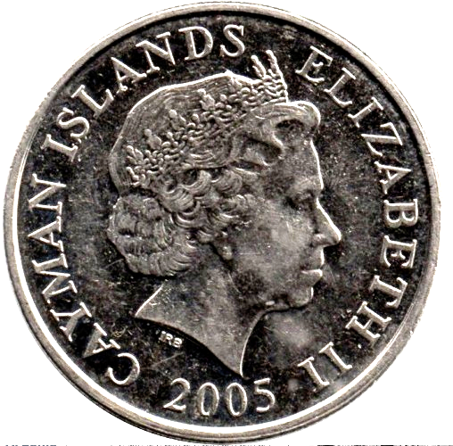 2005 CAYMAN ISLANDS 25 CENTS COIN ELIZABETH II SAILING SHIP