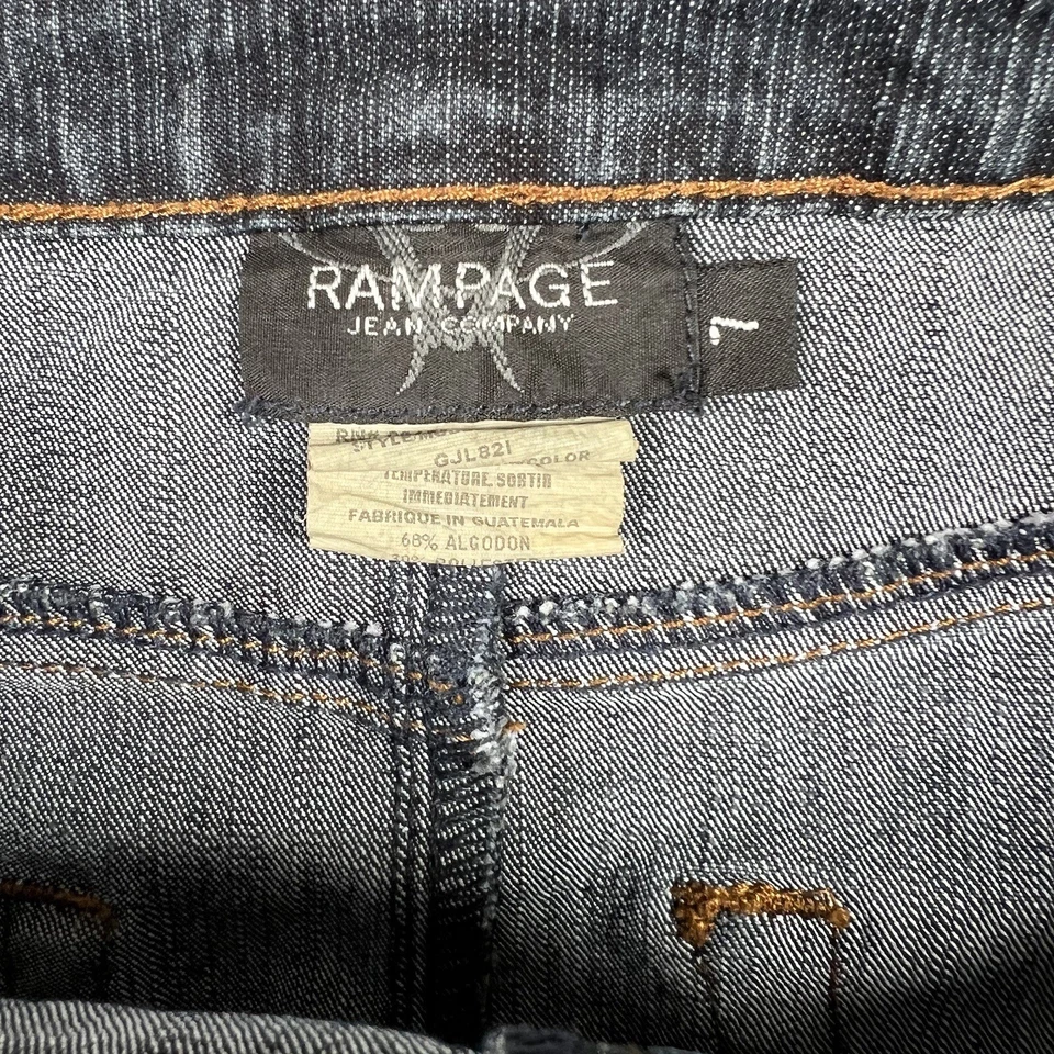 VTG Y2K Rampage Denim Pencil Skirt Size 7 31 Pockets Stretch Preppy Grunge - Image 3 of 4