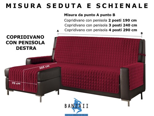 Copridivano con penisola destra sinistra 2 3 4 posti trapuntato antimacchia - Bild 46 von 119