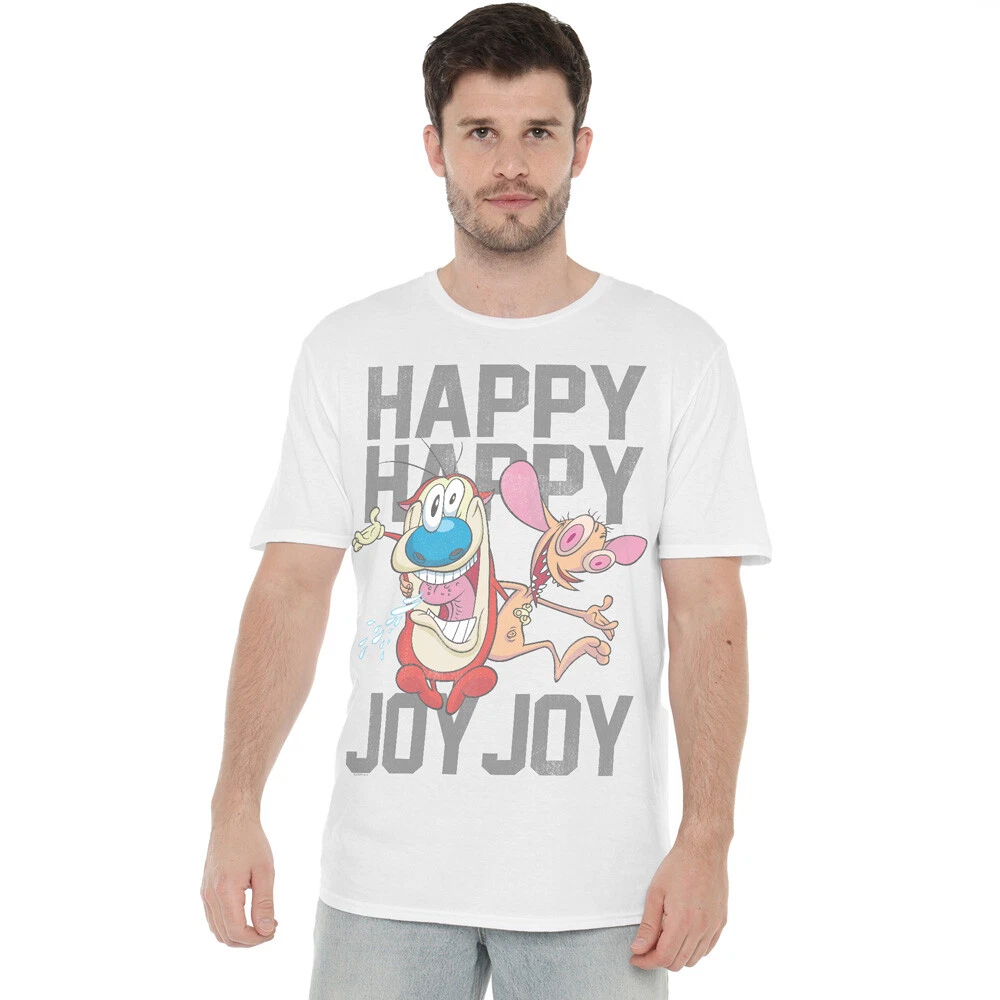 Ren And Stimpy Happy Happy Joy Joy T-Shirt S-2XL, White