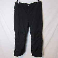 Lands End Black Nylon Snow Pants Reinforced Knees Adjustable Waist Women Plus XL