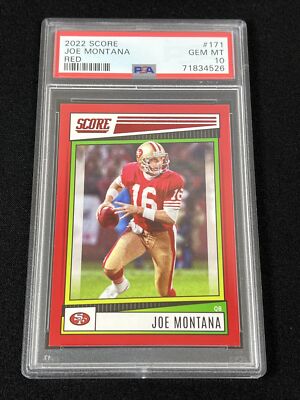2022 Score Red #171 Joe Montana San Francisco 49ers PSA 10