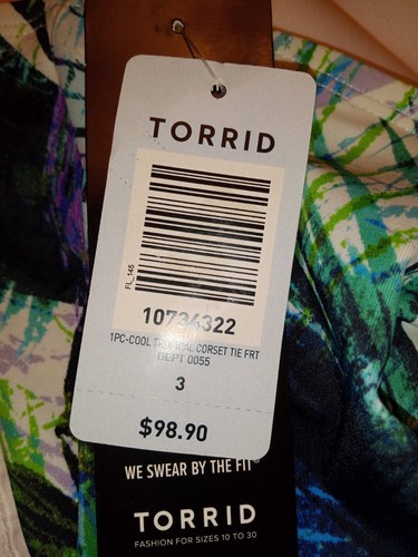 Torrid Floral Bathing Suit 3 X - Picture 8 of 11