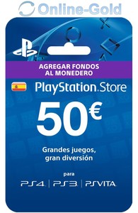 PlayStation PSN Tarjeta Prepago 50€ - 50 Euro Sony PS3 PS4 PS Vita Código - ES