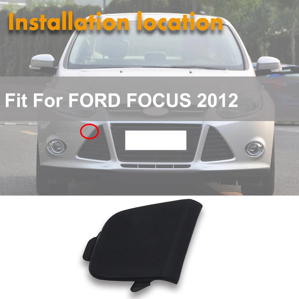 Unpainted Front Bumper Trailer Tow Hook Cover Cap Lid For Ford Focus 2012-2014 - Image 4 of 4