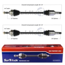 Pair of Front CV Axle Shafts SurTrack Set for Subaru Impreza Saab 9-2X AWD 05-07