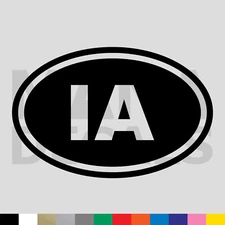 Iowa IA State Oval Vinyl Die Cut Decal Sticker