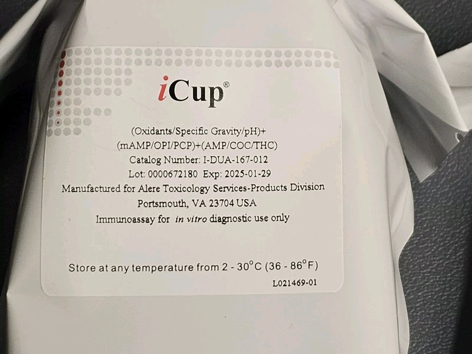 LOT OF 2 iCup 6 Panel Urine Drug Test IDUE167012 Expires 01/29