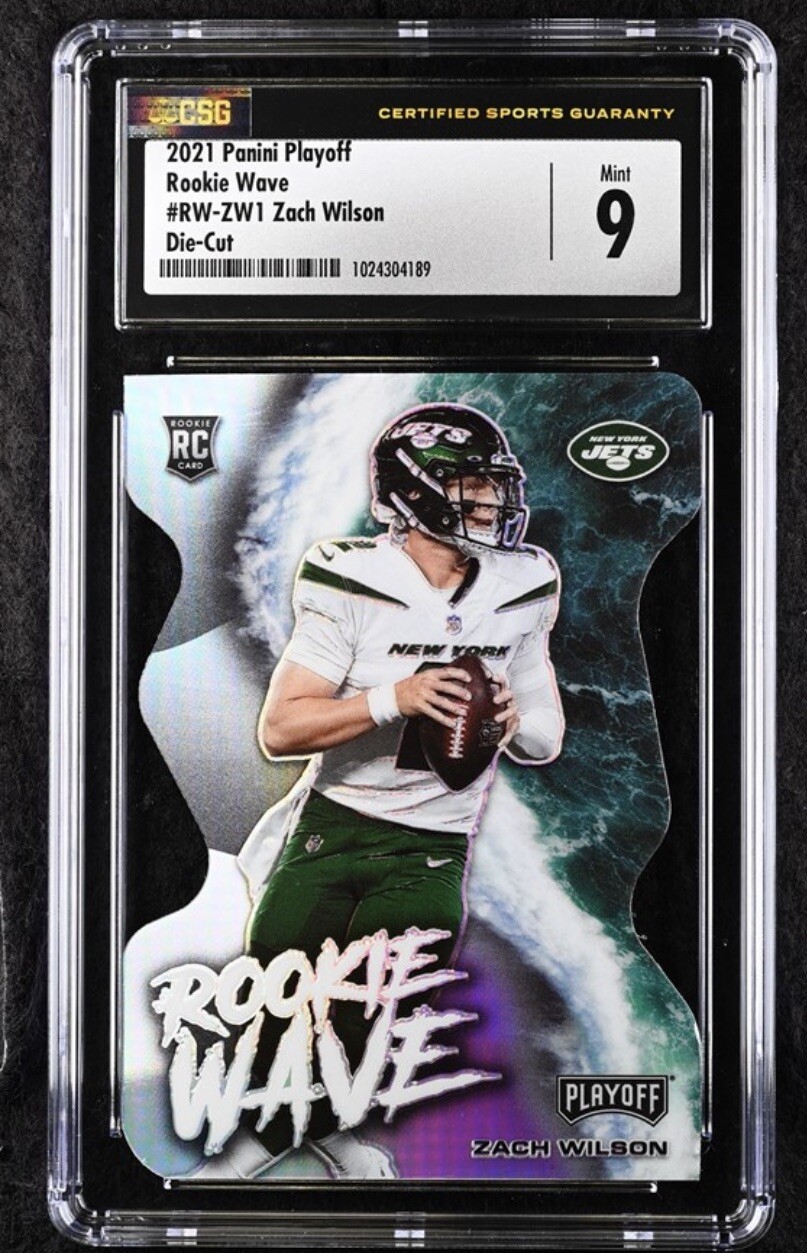Zach Wilson Panini Playoff Rookie Wave #RWZWI Die-Cut