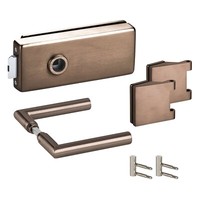 GlastüRbeschlag Set Office/Studio Uv/Ol GlastüRschloss+BäNder+DrüCker Bronze