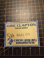 Eric Clapton Backstage Load Crew Pass 2001 Tour 08/01/2001 SLC