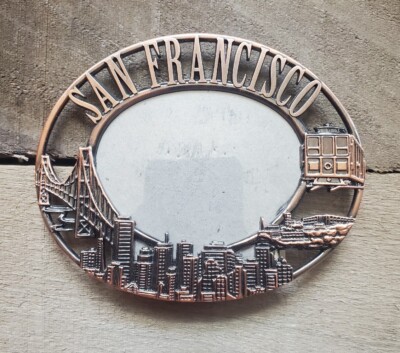 Metal San Francisco SMALL Oval Picture Photo Frame 3D Souvenir Monuments