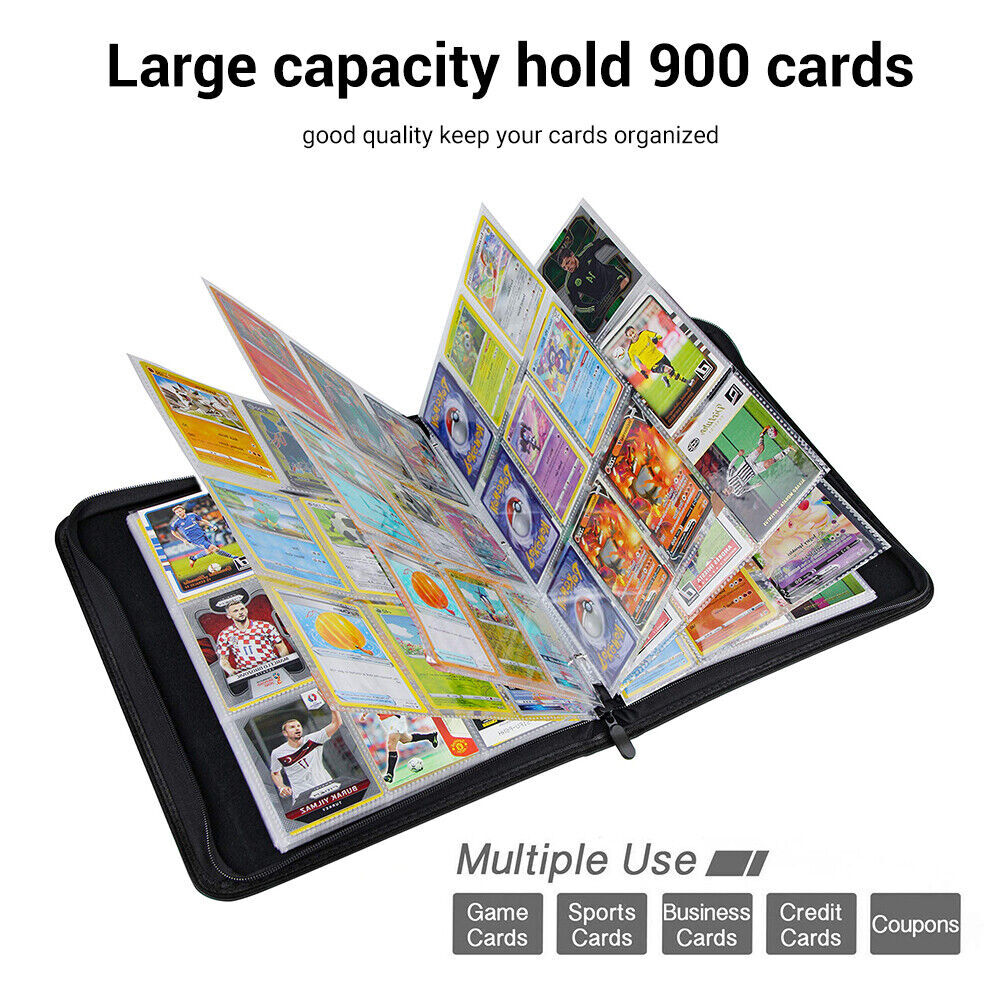 900 Card Pocket Binder with Zipper 9 Pocket Trading Cards Album Folder Black US | eBay 900 Card Pocket Binder with Zipper 9 Pocket Trading Cards Album Folder Black US | eBay