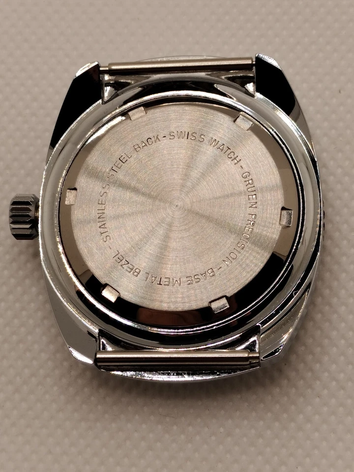 Reloj Gruen Caja Suiza #505-5008 35mm Acero Inoxidable - Nuevo de Lote Antiguo Foto 3 de 4