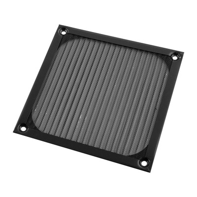 Square Black Aluminum Dustproof Mesh Filter for 120mm PC Cooler Fan
