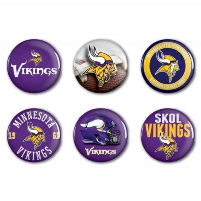 BUTTON NFL 6 PACK BUTTONS MINNESOTA VIKINGS WINCRAFT - #7L_#5L