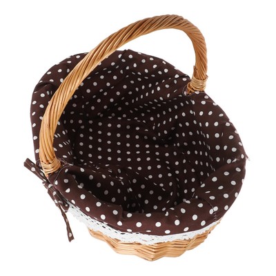  Flower Basket Rattan Storage Hand Woven Picnic Bag Bread Shopping
