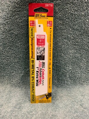 Bi-Metal Reciprocating Saw Blades 6'' x 14TPI  (5-Pack)  by IVY Classic 28778