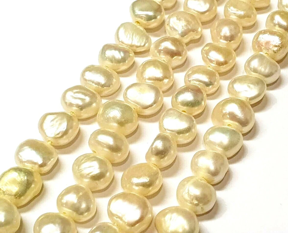 30stk Süßwasserperlen Reiskorn 6mm Gelb Natur Zuchtperlen Schmuckstein D538 - Bild 3 von 3