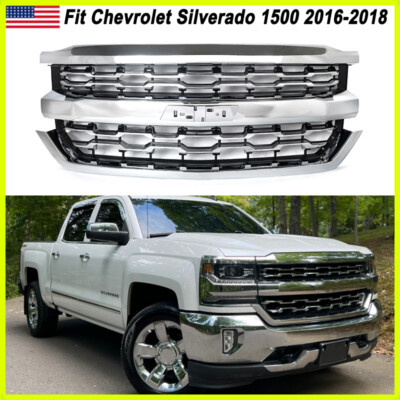 For Chevrolet Silverado 1500 LTZ 2016 2017 2018 Chrome Front Bumper Grille New