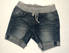 Justice Girls' Blue Denim Stretch Pull-on Shorts   Size 10R   
