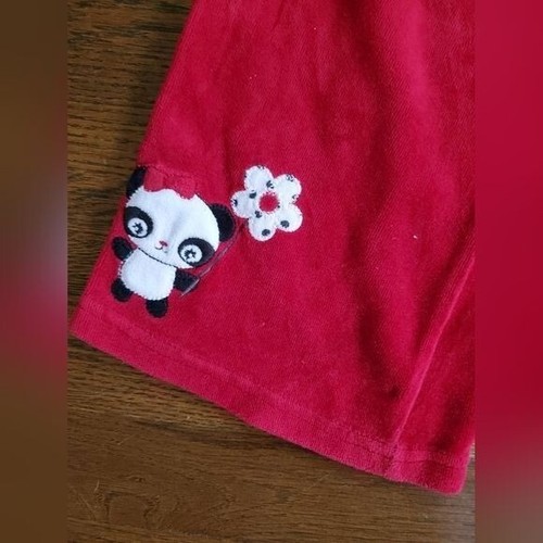 GYMBOREE OUTLET Girls 6 red velour Panda pants - Picture 2 of 7