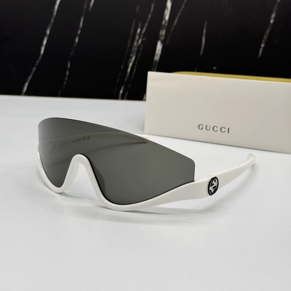 NUEVO GG1650S 007 UNISEX ESCUDO GAFAS DE SOL, GRIS BLANCO MÁSCARA GAFAS GUCCI