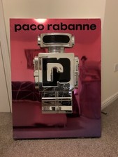 Authentic Debenhams Paco Rabanne Advertising Robot On Pink metallic Background