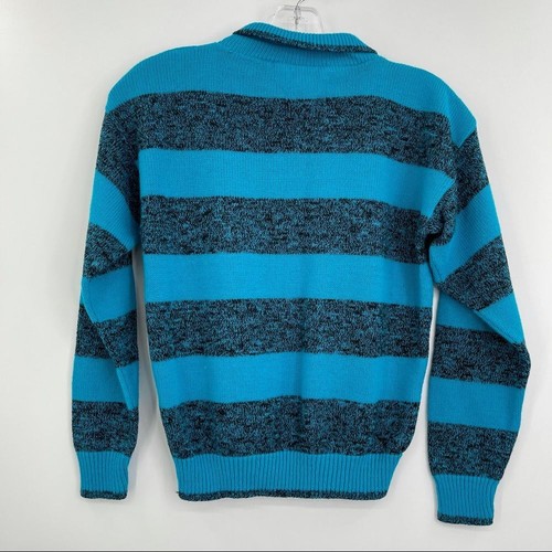 Vintage silver unicorn striped sweater layer look kids size M 10-12 - Picture 5 of 11
