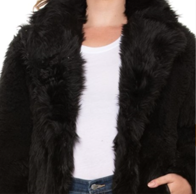 UGG ESME Women's Black Shearling Long Coat Size XL MSRP $2295