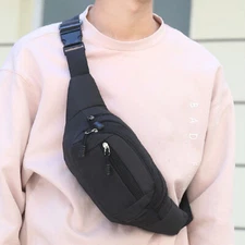 Fanny Pack Belt Waist Bag Crossbody Chest Sling Shoulder Pouch Black Men & Women