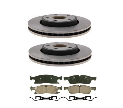 NEW OEM MOPAR 2 FRONT ROTORS &WAGNER CERAMIC BRAKE PADS GRAND CHEROKE 2011 -2021
