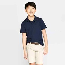 Boys' Uniform Short Sleeve Jersey Polo Shirt - Cat  Jack  Navy Size XL 16 NWT