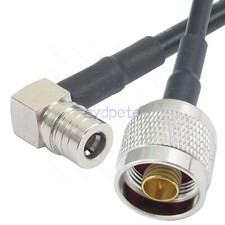 QMA Male Right Angle Plug to N-Type Male RG58U Shield Braid RF Cable 50ohms Lot